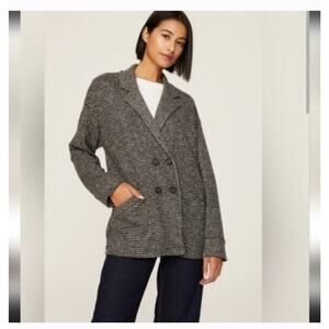 Madewell Brushed Knit Redford Oversized Houndstooth Academia Blazer, Size Small